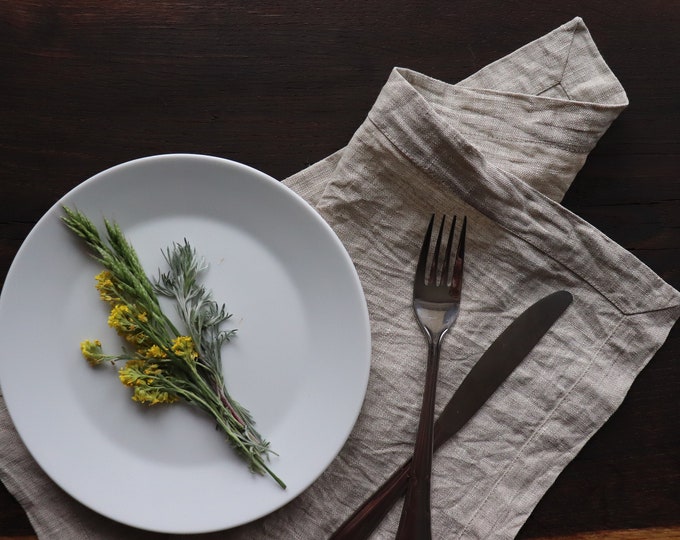 Grey  napkin set of washed linen flax. Wedding linen napkins. Elegant napkins. Easter table decor. Christmas linen napkins. Rustic napkins