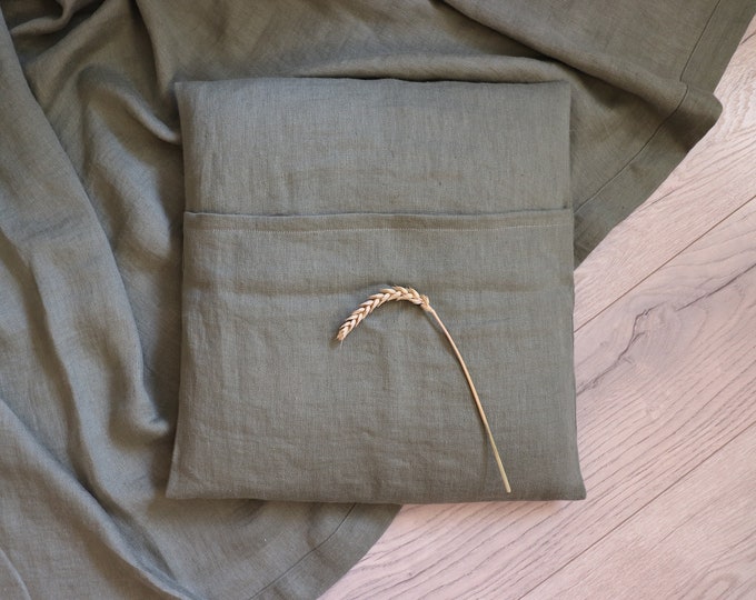 Linen pillowcase of natural flax, Soft linen, Pure linen pillow, Sage green linen pillow, Pure linen pillowcase, Long lumbar pillow, Bedding