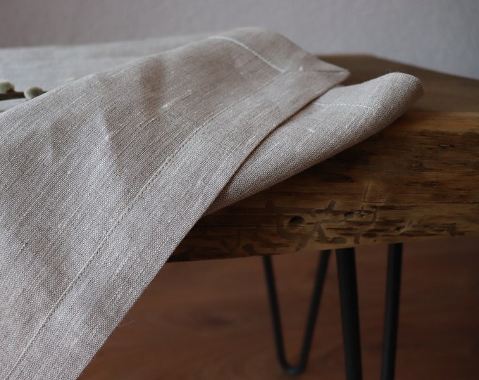 Light Gray Linen Tablecloth of 100 % Natural Linen Flax, Natural Linen Tablecloth, Rustic Style Linen Tablecloth, French Style Tablecloth