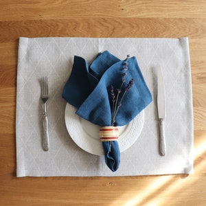 Blue Linen Napkin Set of 6 8 10 of organic flax. Pure Linen Napkins. Narural Linen Napkins. Elegant Christmas Napkins. Easter Table Decor image 7