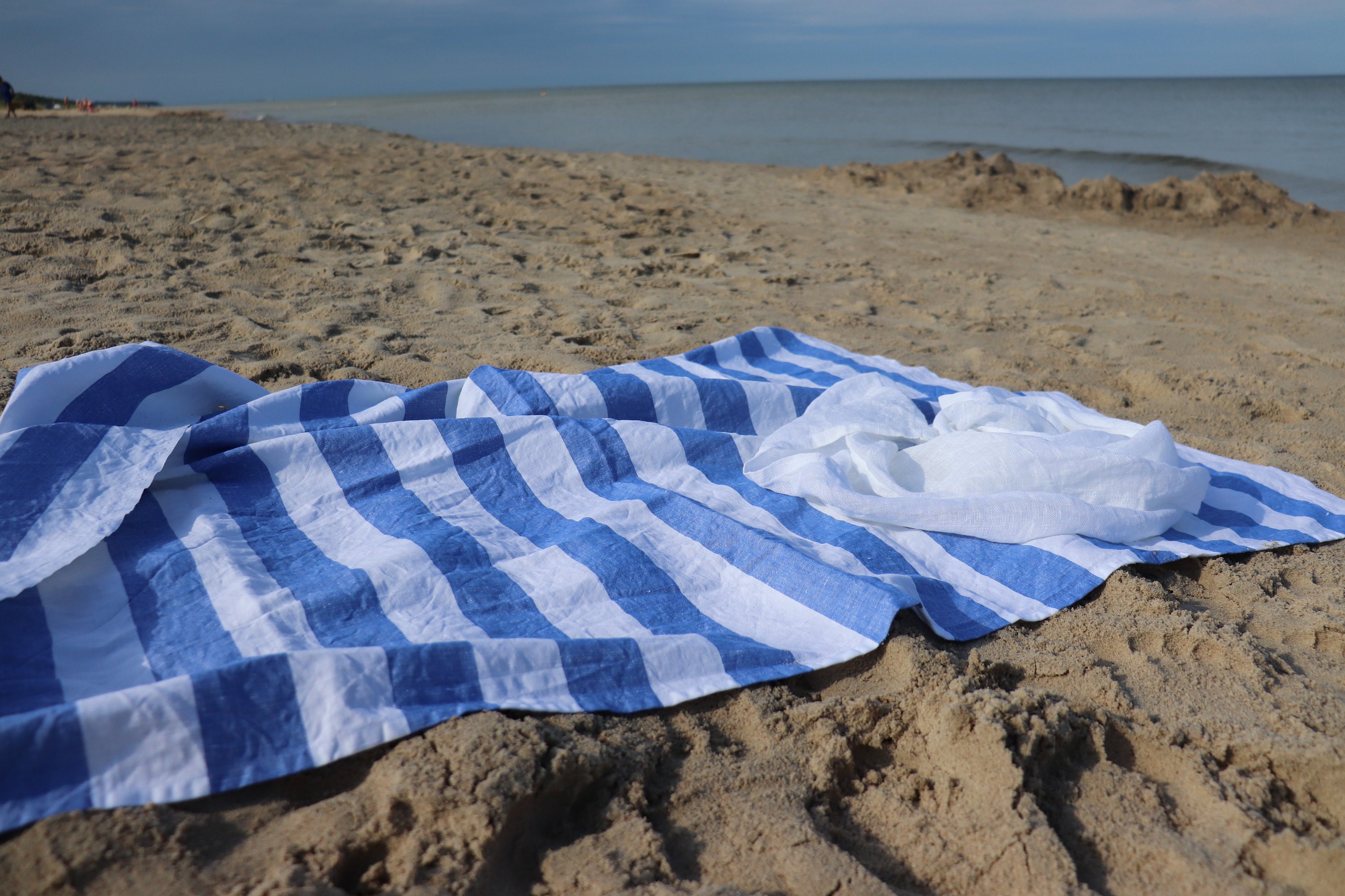 Stonewashed linen - pure 100% linen flax luxury beach bath towel