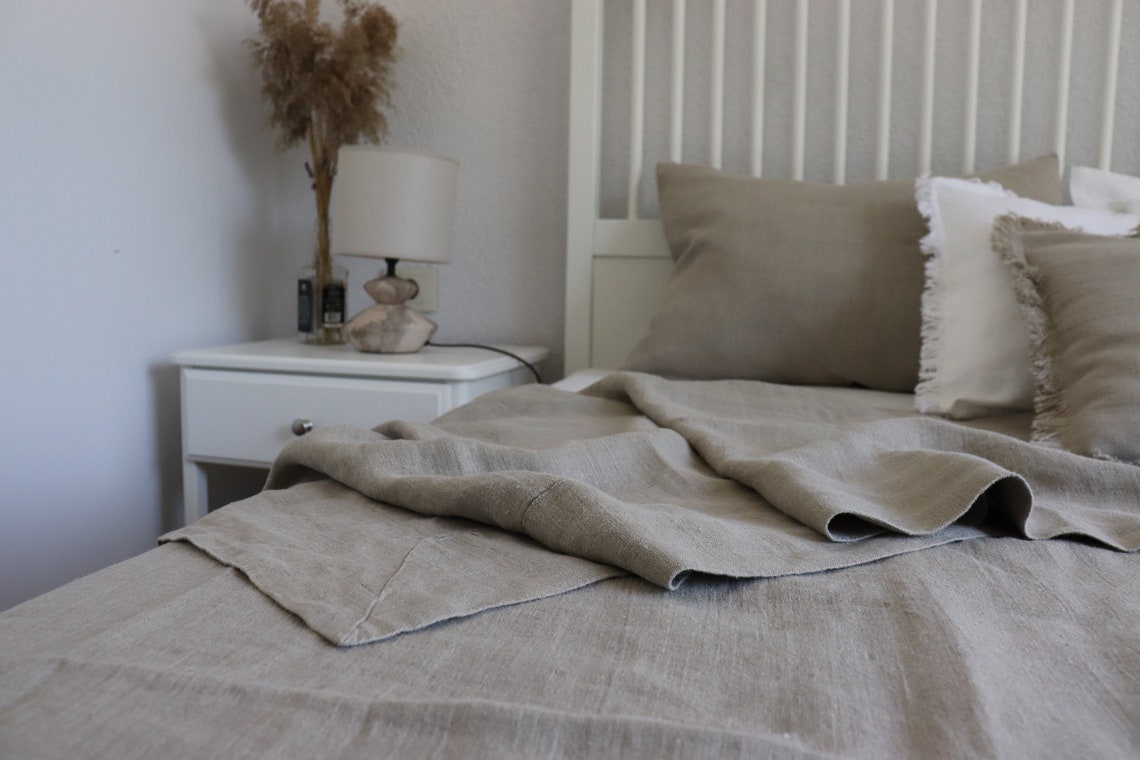 Kenshō Stonewashed Linen Bedcover - Laurel