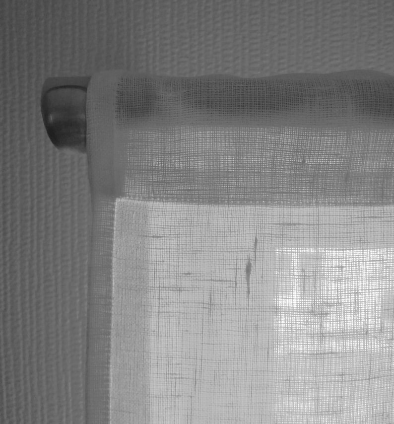 White Linen Curtain Sheer Linen Curtain Bathroom Window Linen Curtain Kitchen Panel Light Privacy Window Shad Linen Cafe Curtain image 7