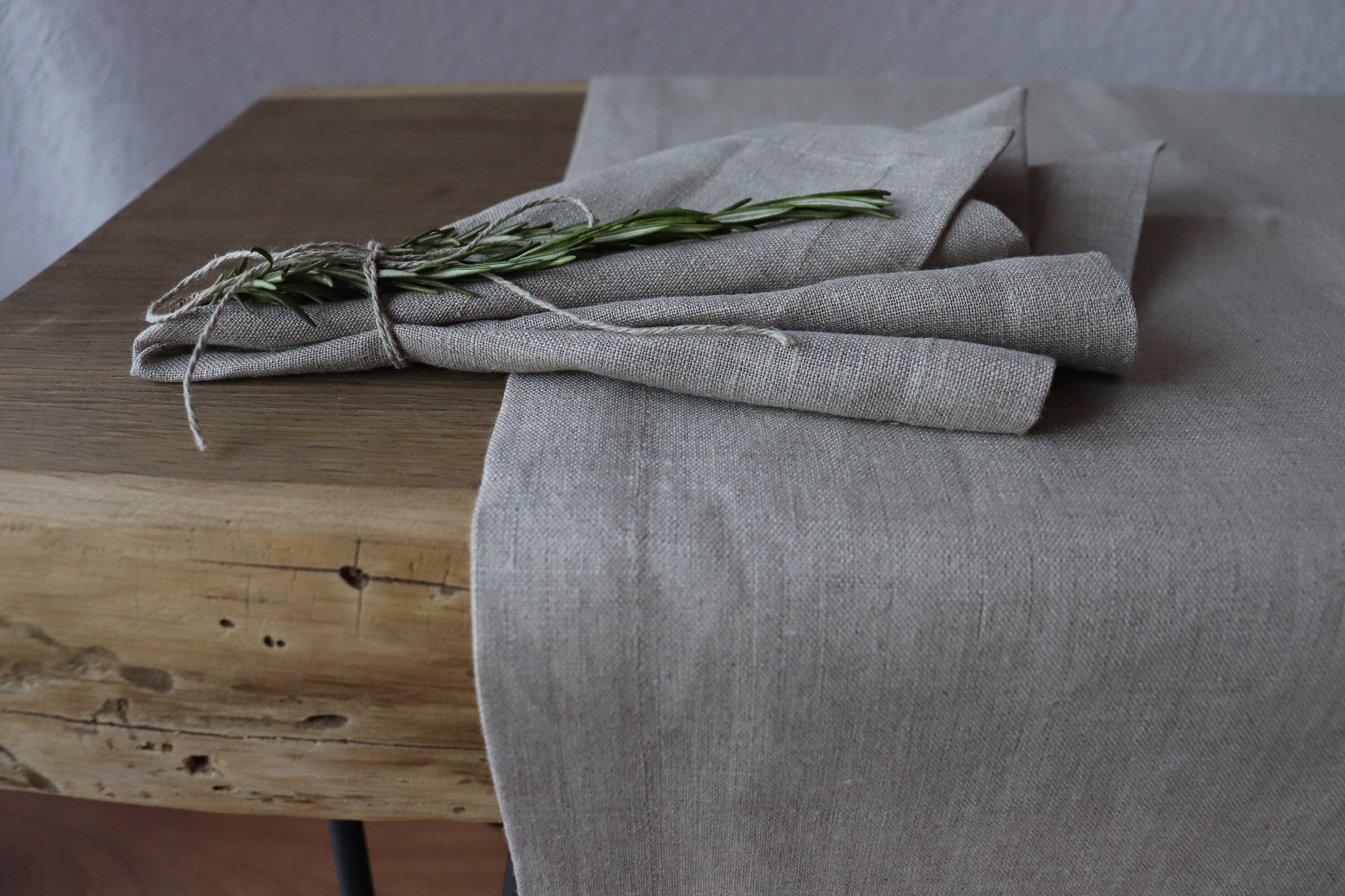 Linen Napkin Set of 20 in Natural Grey Color, Wedding Linen Napkins