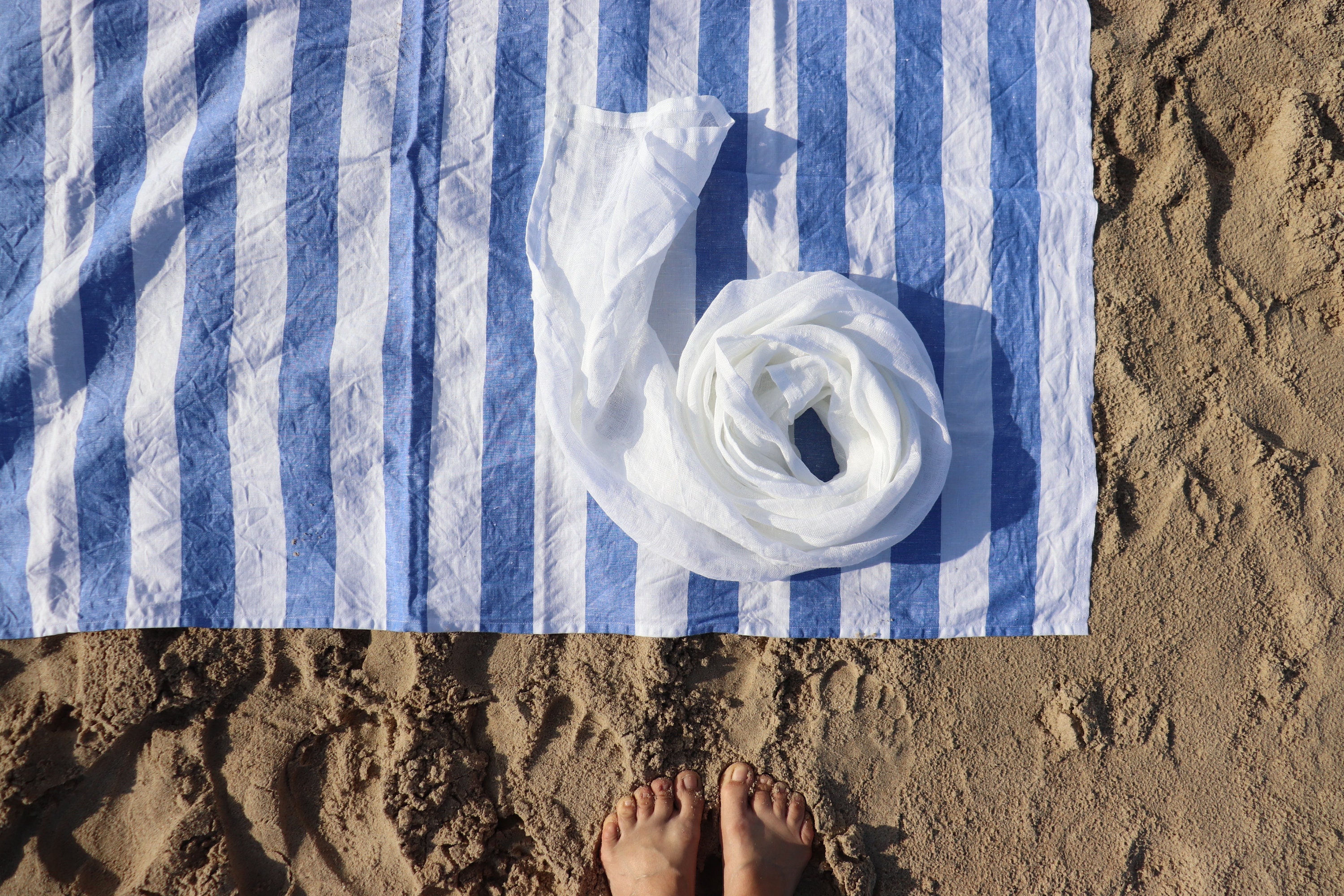 Linen Beach Towel - Stonewashed - Oversized - Heather Blue - Luxury Thick  Linen - Bath Sheet - Throw - Bath Towel - Deck Towel