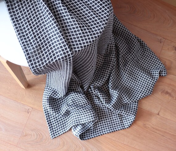 Manta de lino suave en blanco y negro. Manta de ropa de cama natural. Manta de verano. Manta a cuadros. Funda de cama de ropa de cama. Colcha. Regalo Etsy Mexico