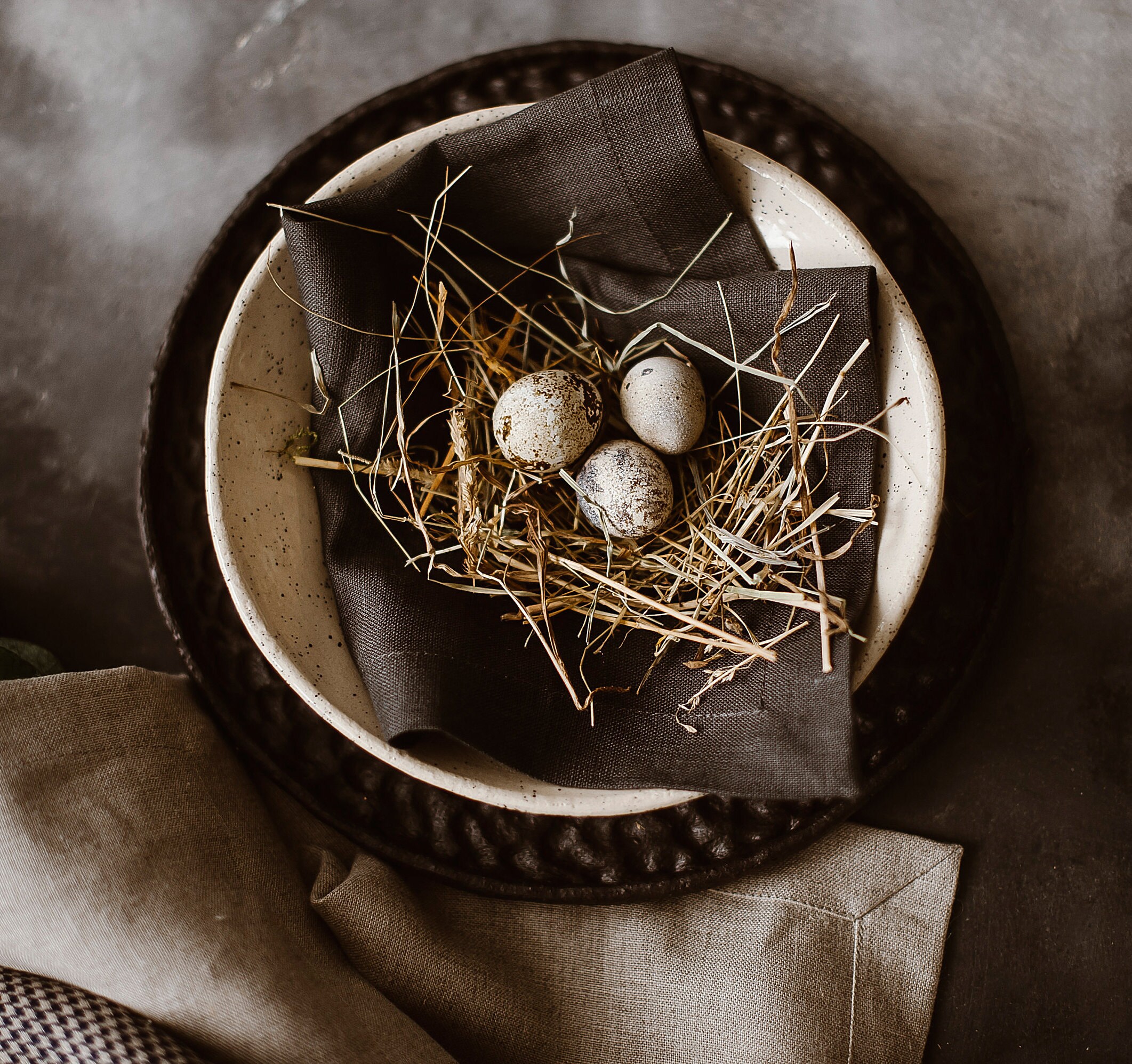 Natural Linen Napkins, Cloth Dinner Napkins for Christmas Table