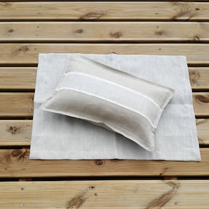 100% Linen Rug  Pure Linen Bath Mat  Linen double-layered image 3