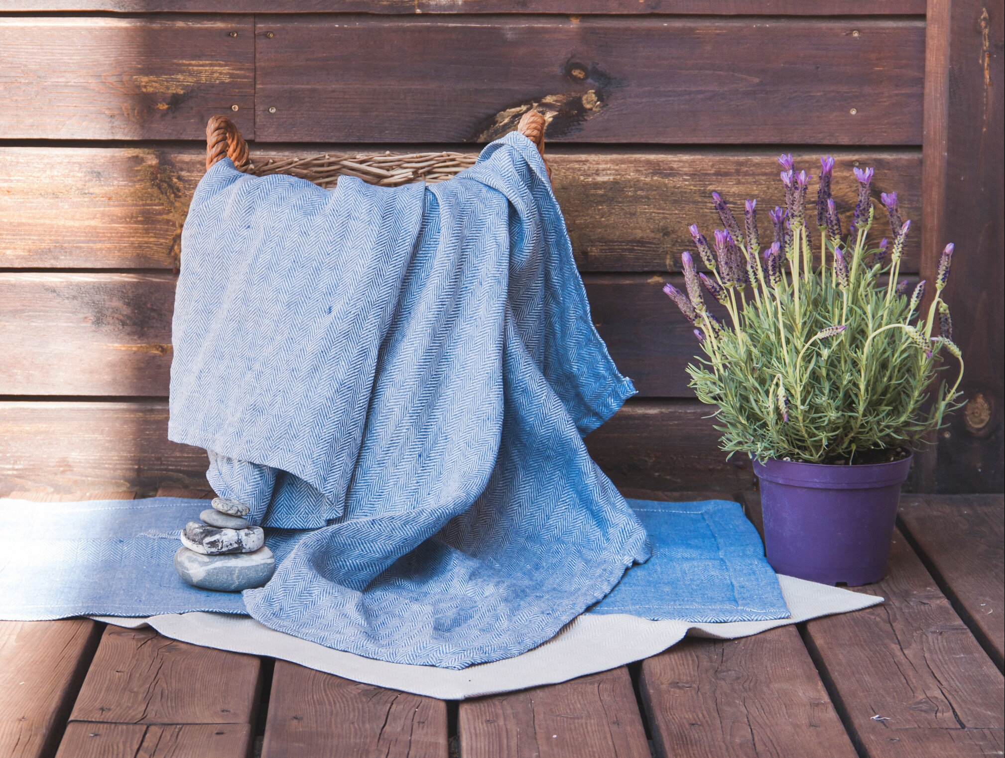 Linen Bath Mat Towels Blue Linen Bath Set Double