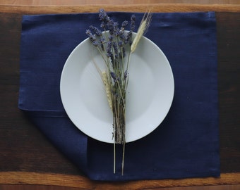 Linen Placemat Set 6 8 10 of organic natural linen flax. Linen Placemat in custom color. Rustic Linen Placemat. Pure Linen of Natural Flax