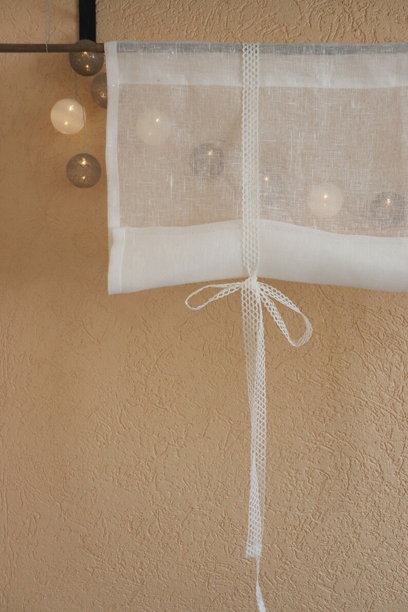 Window Linen Blind Roll up Blind Tie up Blind Swedish Etsy