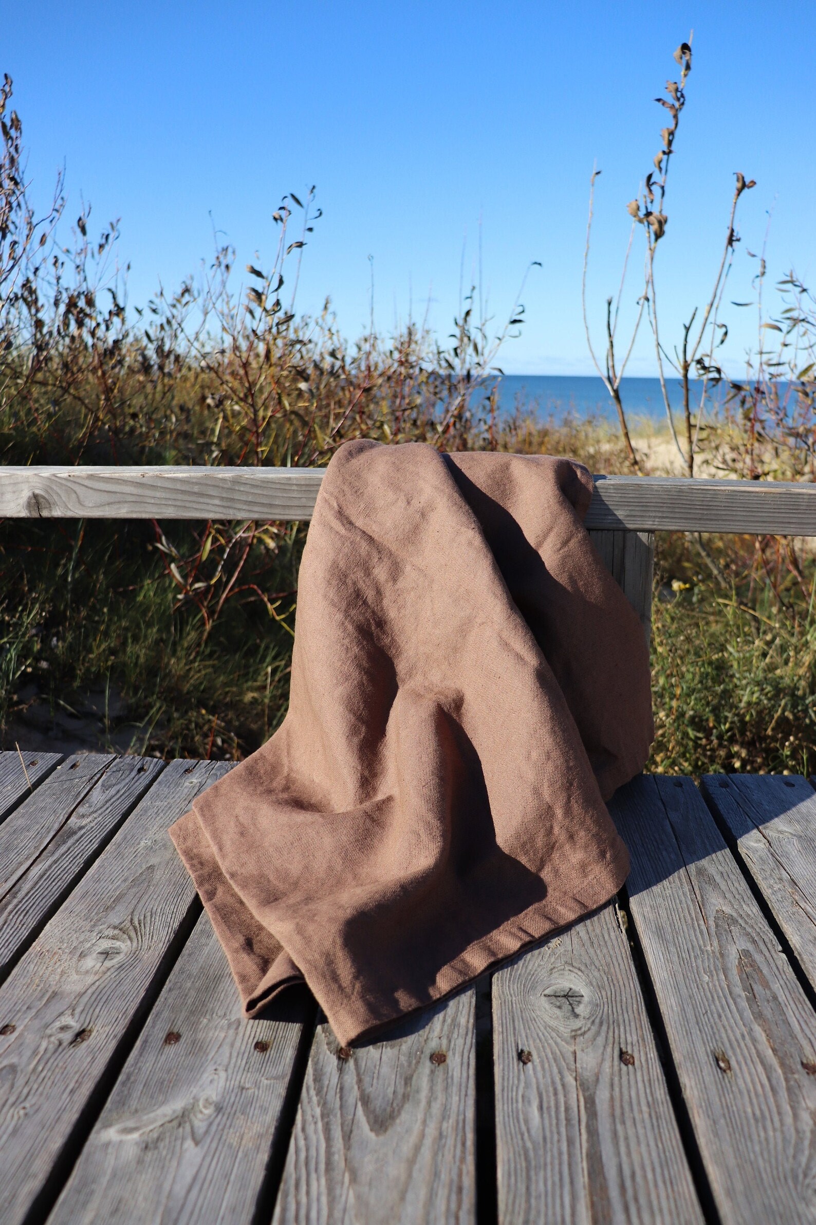Brown Linen Throw Blanket Natural Linen Blanket Organic Etsy
