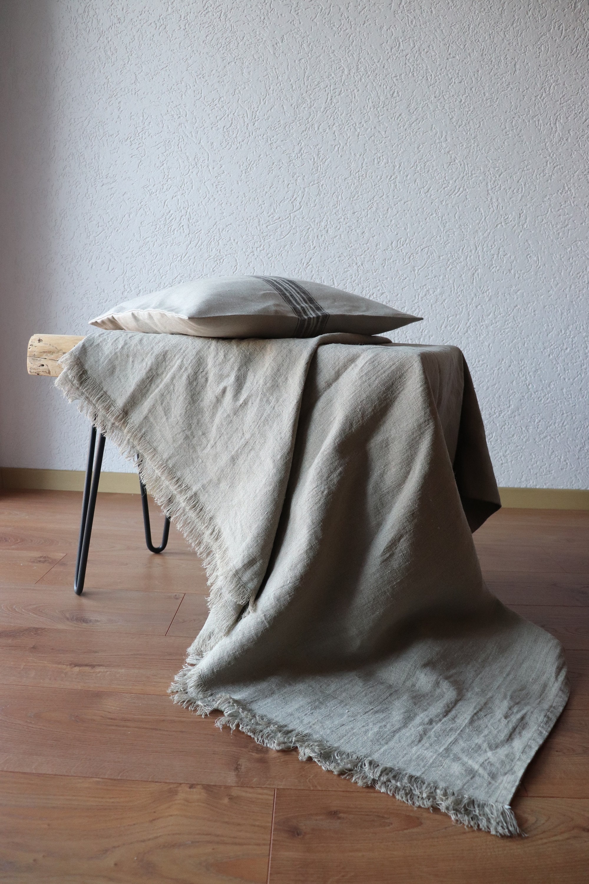 Natural Linen Throw Blanket Pure Linen Blanket Softened Linen Bed Cover Linen Bedspread Beach Blanket Undyed Linen Gift Idea