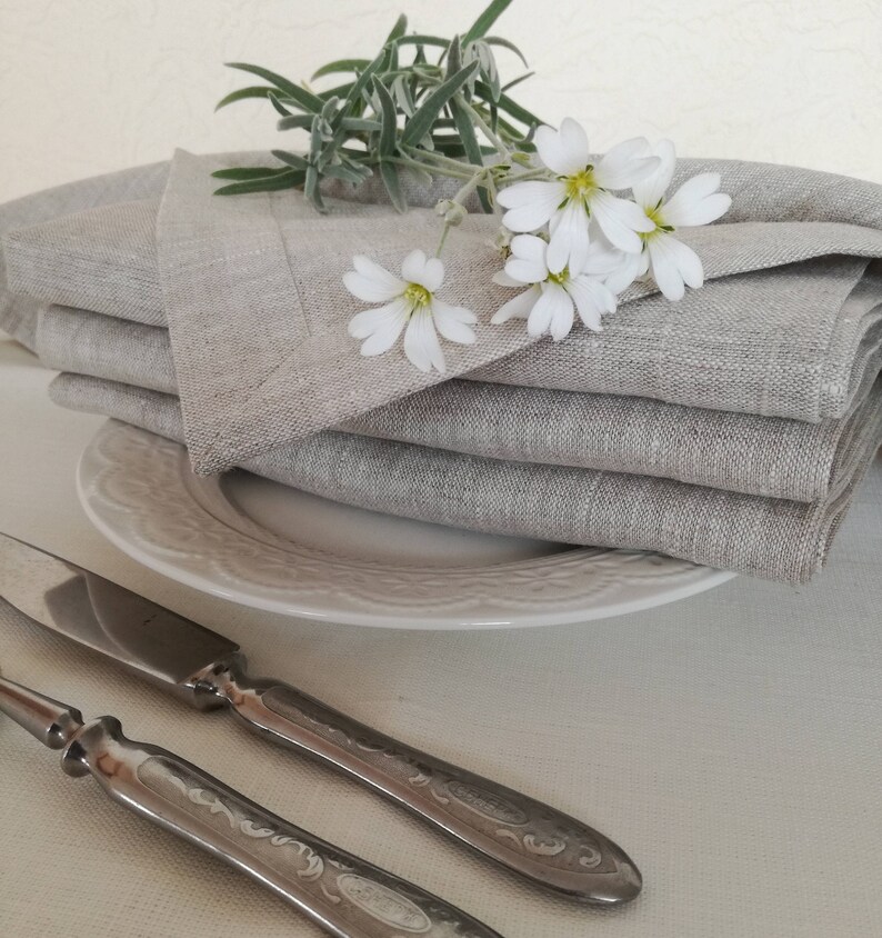 Linen Napkin Set of 50 for the Wedding Light Grey Napkins of Etsy