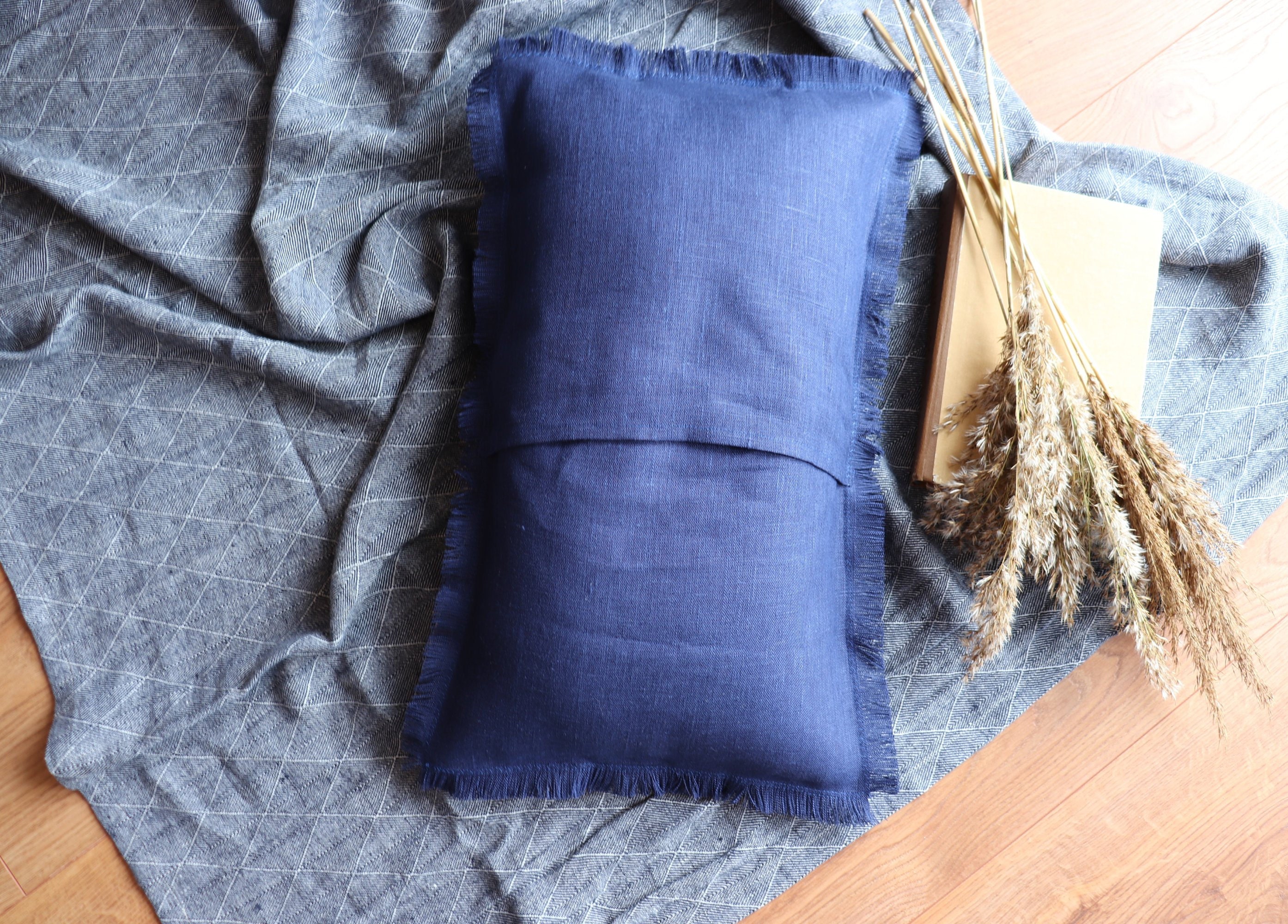 Lumbar Pillow - Linen Cream Tassel - 14x34 - Maison Blue