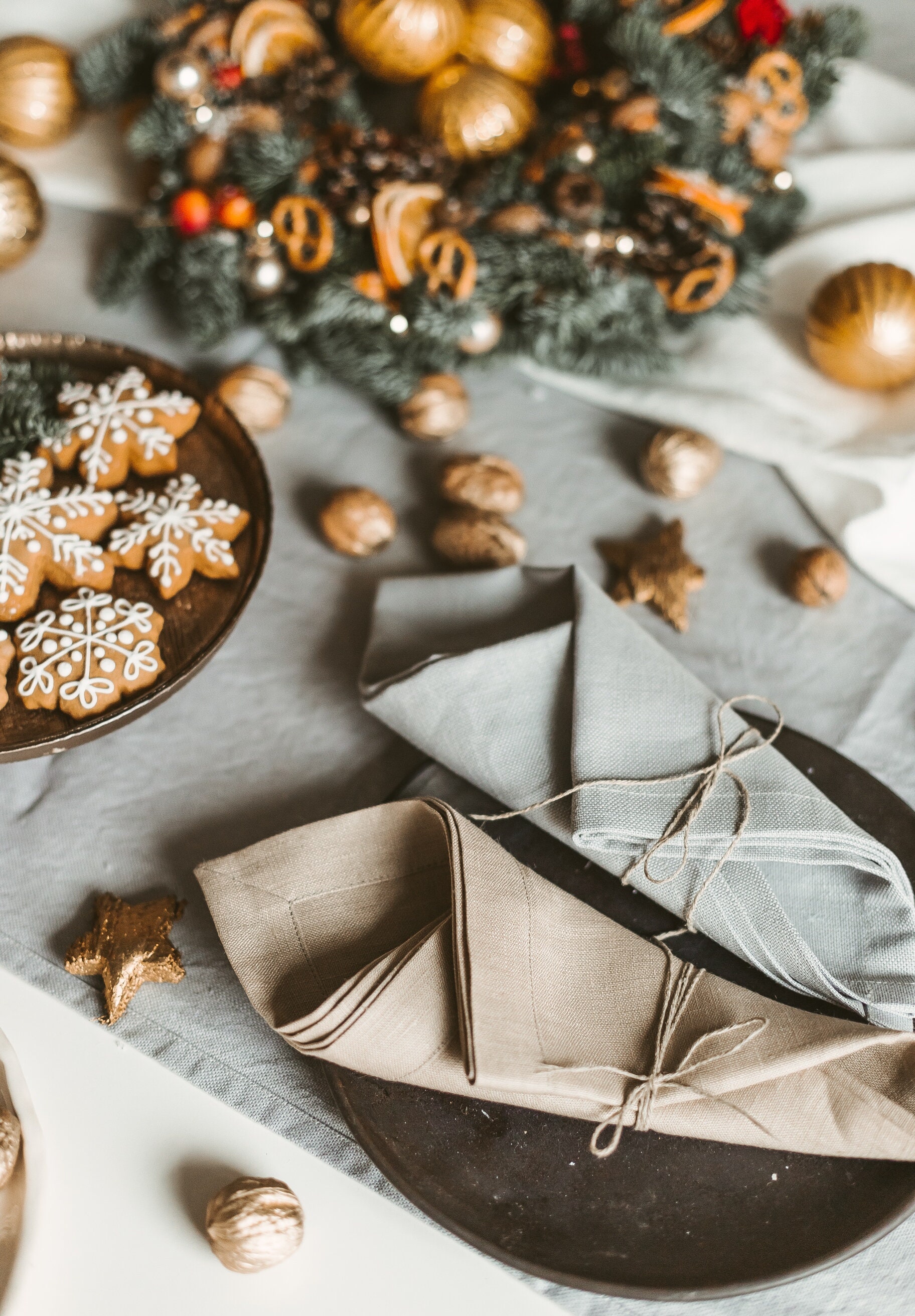 Brown Linen Napkins Set of 8 12, Natural Linen Napkins, Pure Linen Dinner  Napkins, Wedding Linen Napkins, Easter Napkins, Christmas Napkins 