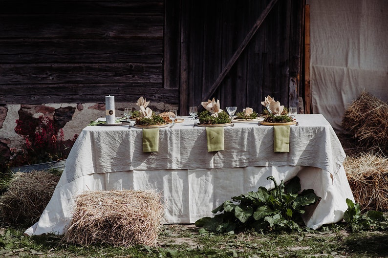 Gray Linen Tablecloth Gray Rustic Linen Washed Grey Linen Tablecloth Softened Linen Rustic Wedding Tablecloth Easter tablecloth