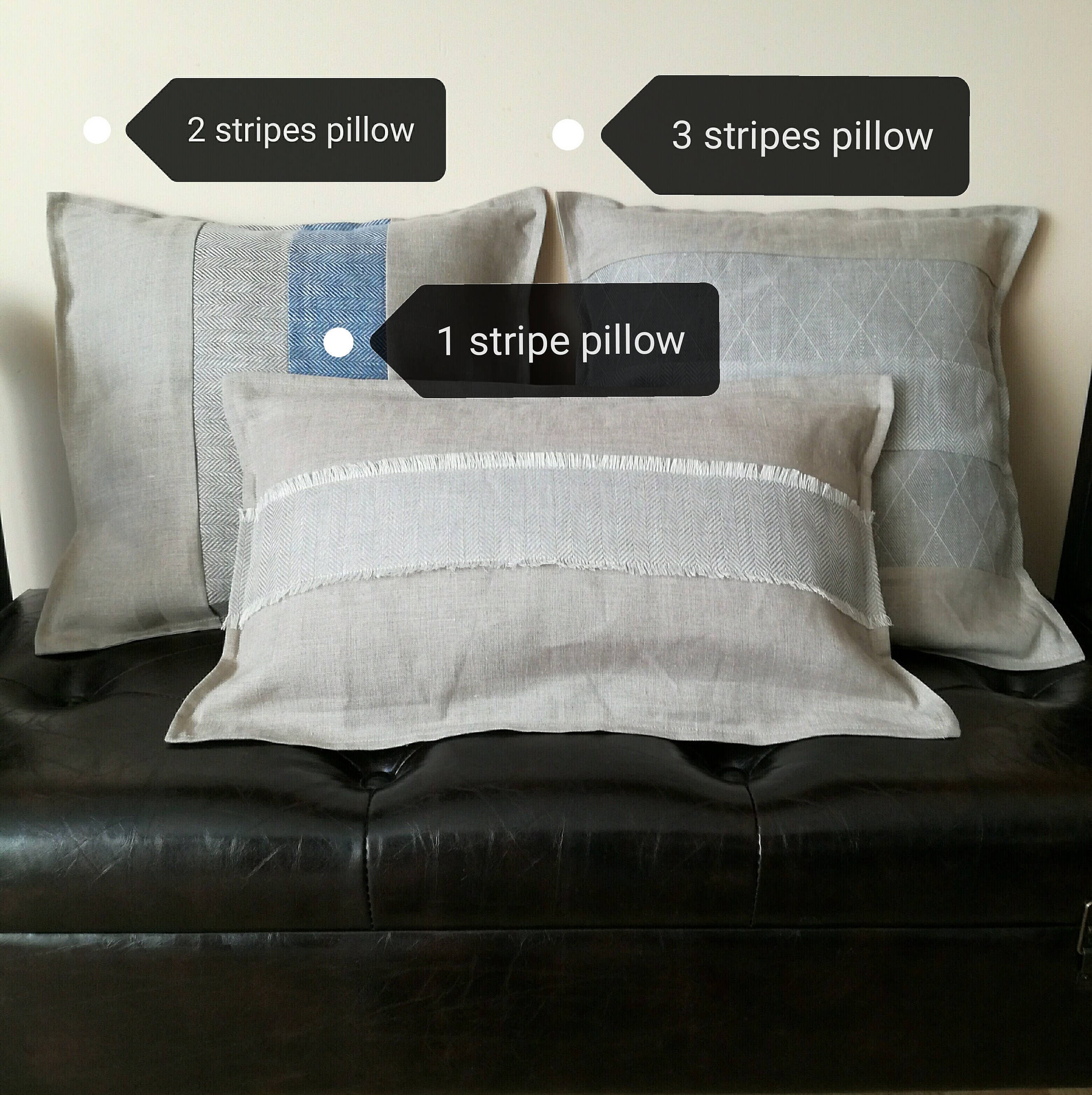 Gray Linen Pillow Set Pure Linen Collection of Throw Pillows Etsy