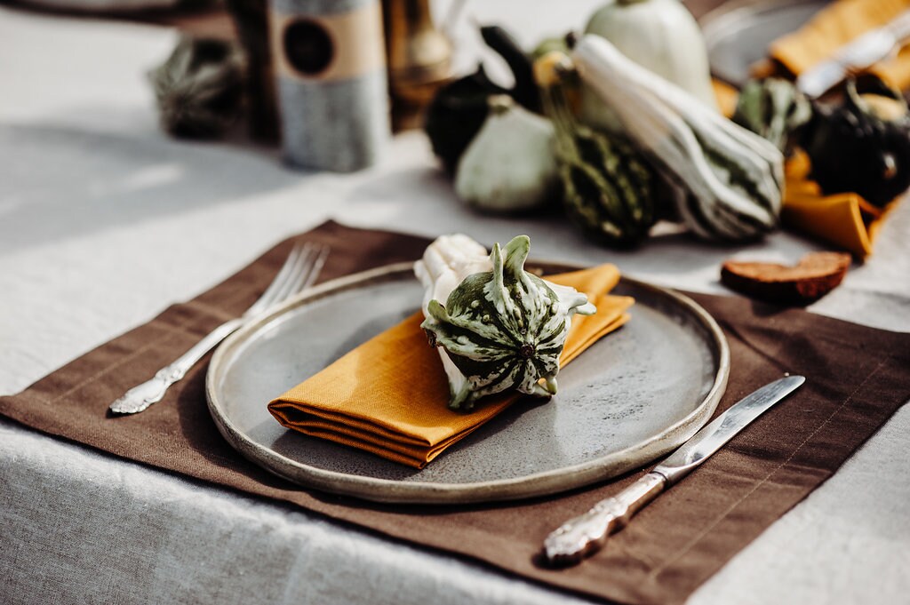 Marigold Linen Dinner Napkins Set/4