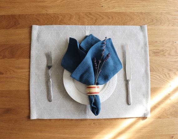 Linen Dinner Napkin Set of 4 8 12, Natural Linen Napkin, Pure