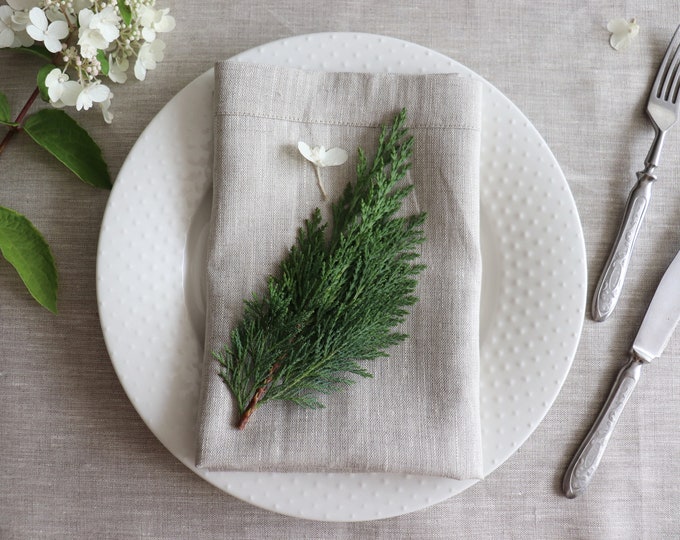 Linen napkin set of 50 for the wedding,  Light grey napkins of natural linen flax, Bulk napkins,  Elegant wedding napkins, Birthday party