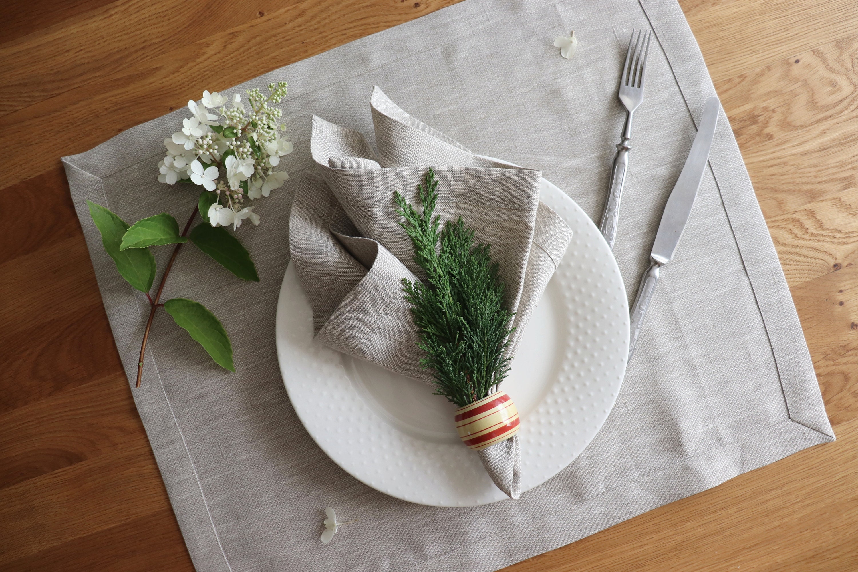 Dinner Napkins Set of 4 8 12 in Sand Color Made of Natural Linen Flax.  Organic Wedding Linen Napkins. Easter Napkins. Christmas Napkins 