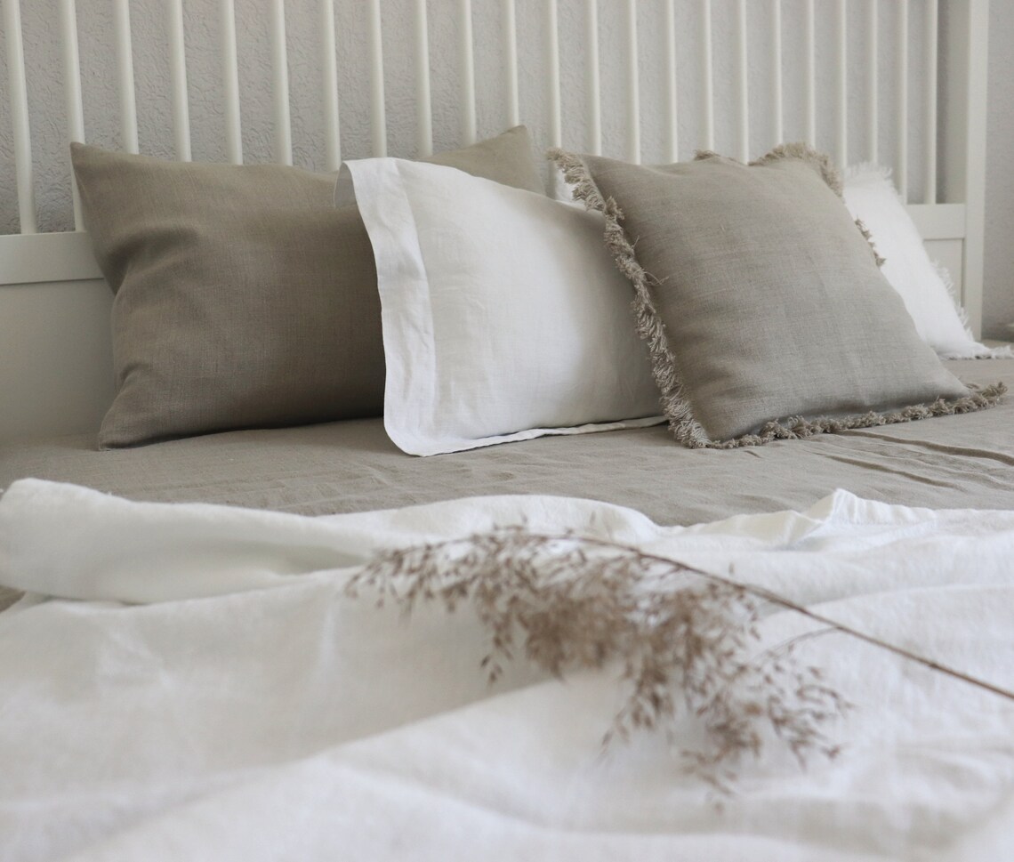 White Pure Linen Blanket Linen Throw Blanket Linen Bed Etsy