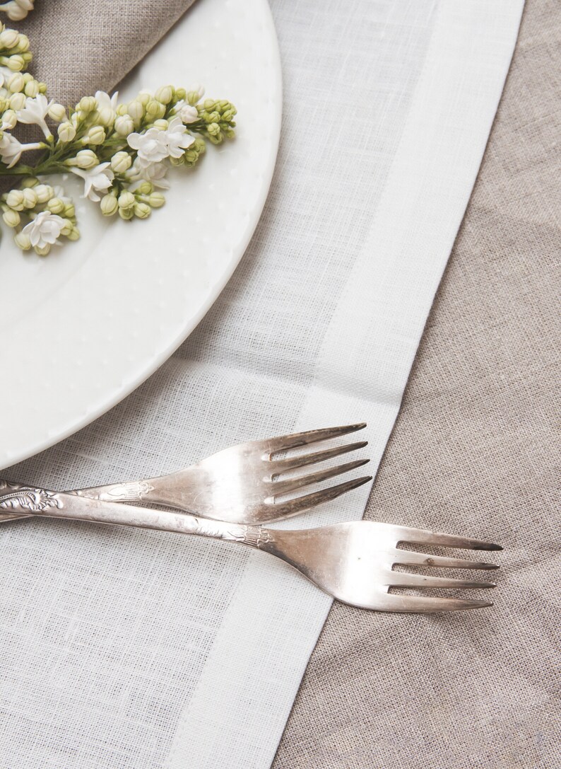 White Linen Placemat Set of 6 8 10. Elegant Linen Placemats. Etsy