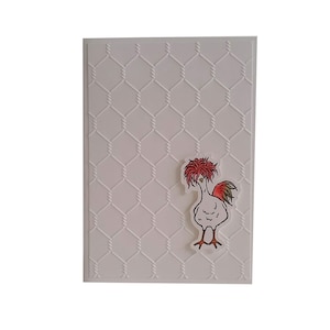 CHICKEN CARD, farmyard chickens, chicken art, hen party card, embossed cards, chicken birthday card, chicken illustration, country birthday