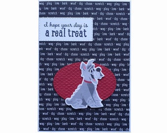 Handmade Dog Card, Schnauzer Look-Alike, Thinking of You