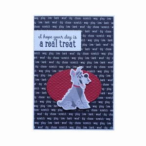 CUTE DOG CARD for many occasions, best friend card, ideal for dog lovers, party dog, decorative paper with words, card from the dog, woofs