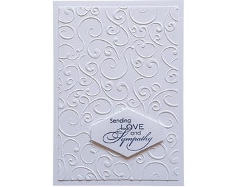 Embossed Sympathy Card: Elegant Swirl Design, Handmade