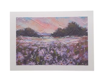 Foral Print Greeting Card: Embossed Handmade Autumn Season Card