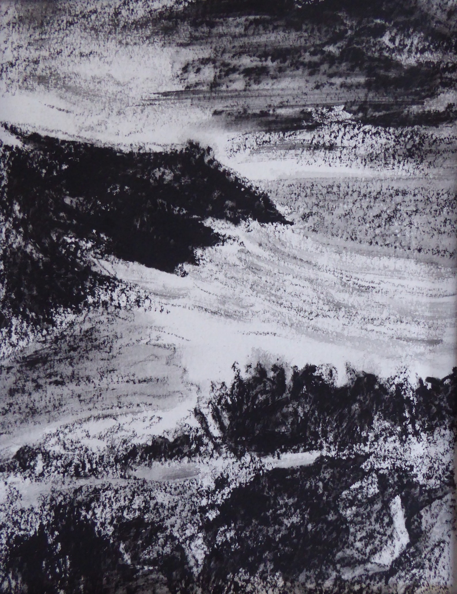 Dorset Beach Charcoal Sketch Drawing by Contemporary Artist Etsy