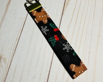 Gingerbread Keychain, Christmas Lanyard, Cookie Wristlet