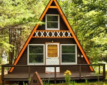 Cabin Plans With Loft Diy Cottage Guest House Building Plan Etsy