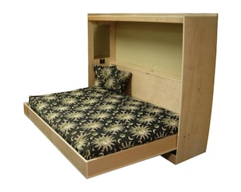 murphy bed queen plans horizontal diy wall build plan own furniture beds sized fun create bedroom etsy