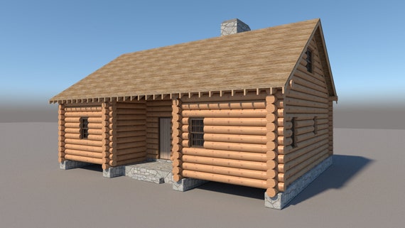 Log Cabin House With Loft Plans 5 Bedroom Diy Cottage 1365 Sq Ft Build Your Own