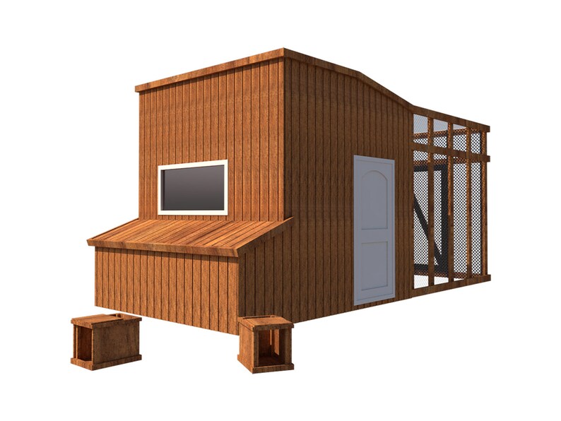 Chicken Coop Plans Diy Poultry Hen House With Run Kennel 8x10 Build Your Own
