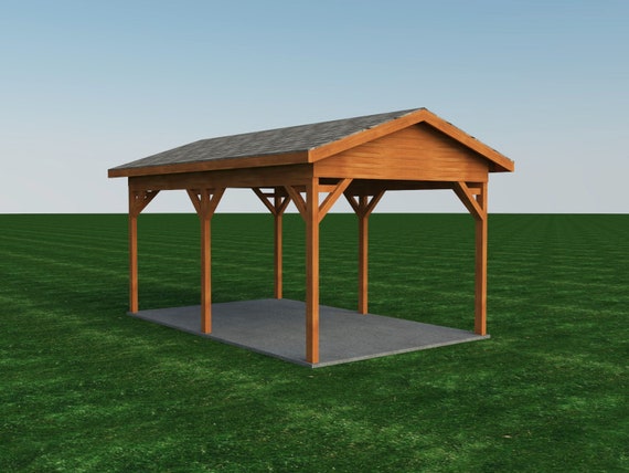 Carport Plans Diy Outdoor Canopy Car Shelter Gazebo Garage Etsy