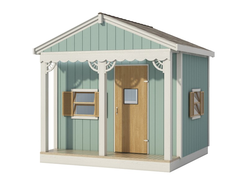 Kids Playhouse Plans Diy Micro Cottage Guest House Backyard Storage Shed 8 X