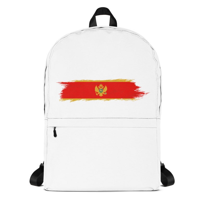 The Proud Flag of Montenegro! Backpack Hand Painted Brush Stroke Design of the Montenegro Flag