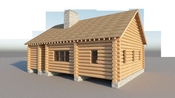 Log Cabin House With Loft Plans 5 Bedroom Diy Cottage 1365 Sq Ft Build Your Own