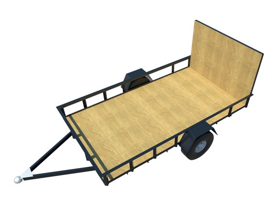 Utility Trailer Plans Diy Open Lawn Cargo Carrier 6 X Etsy