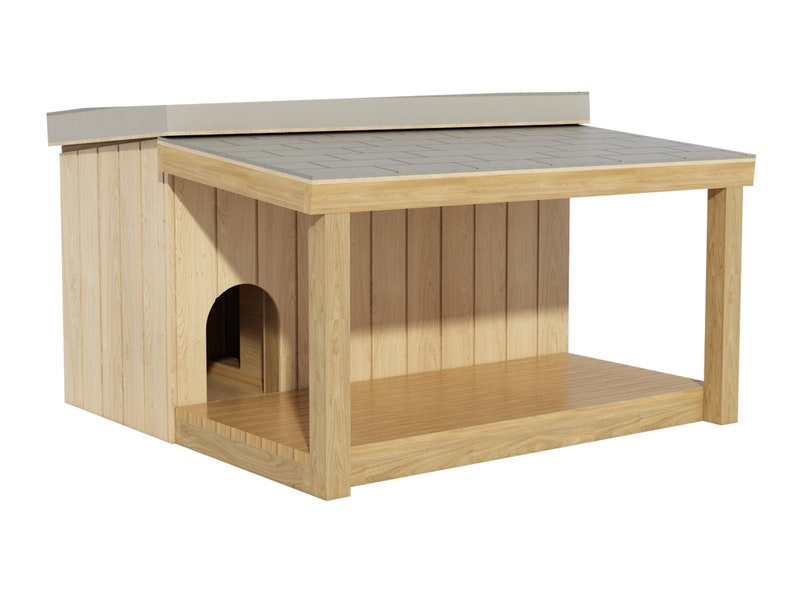 Dog House Plans Diy Large Outdoor Wooden Pet Kennel Shelter Image 0