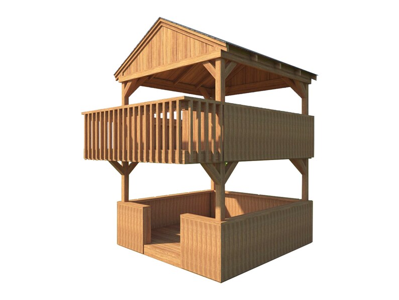 Playhouse Fort Plans Diy 2 Story Backyard Playground Kids Toys Build Your Own