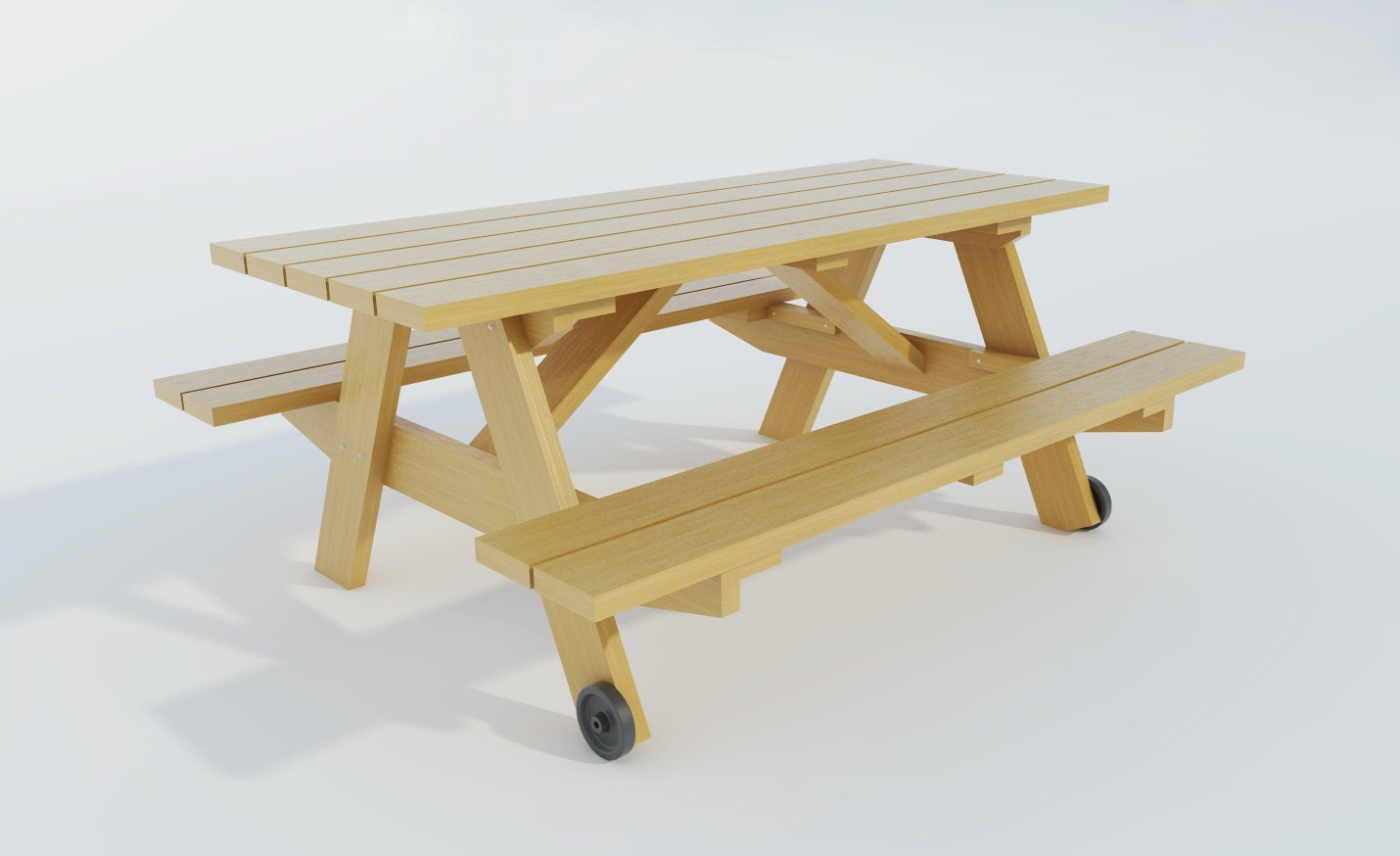 Picnic Table w/ Benches Plans DIY Outdoor Patio Garden | Etsy