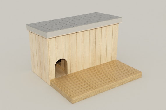 Large Outdoor Dog House Plans Diy Wooden Doghouse Pet Shelter Etsy