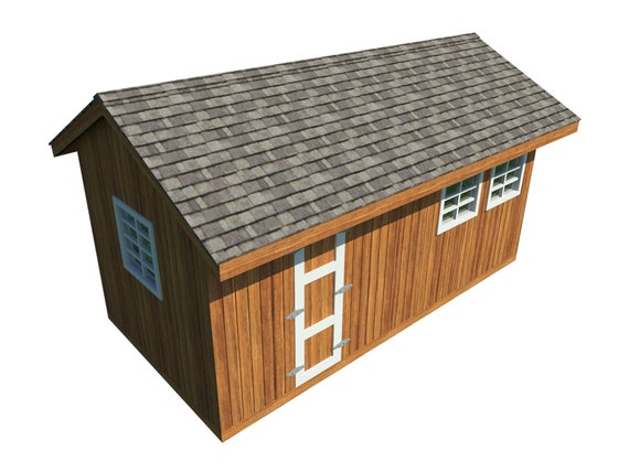 Garden Storage Shed Plans Diy Gable Roof Design Backyard Etsy