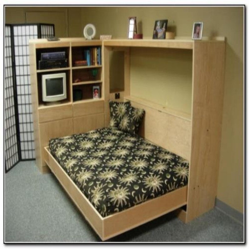 Horizontal Murphy Bed Plan Queen Wall Plans Diy Furniture 50